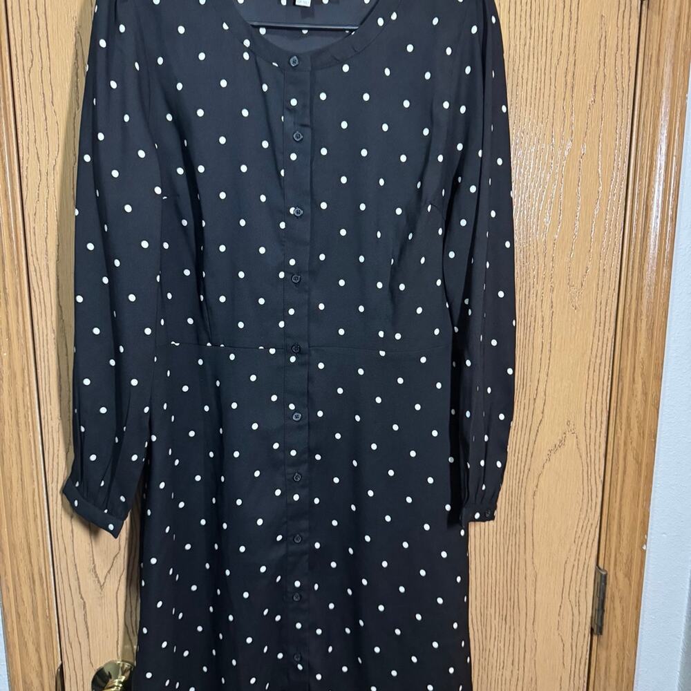 Loft petite polka dot button dress size 12 - Picture 5 of 9